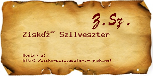 Ziskó Szilveszter névjegykártya